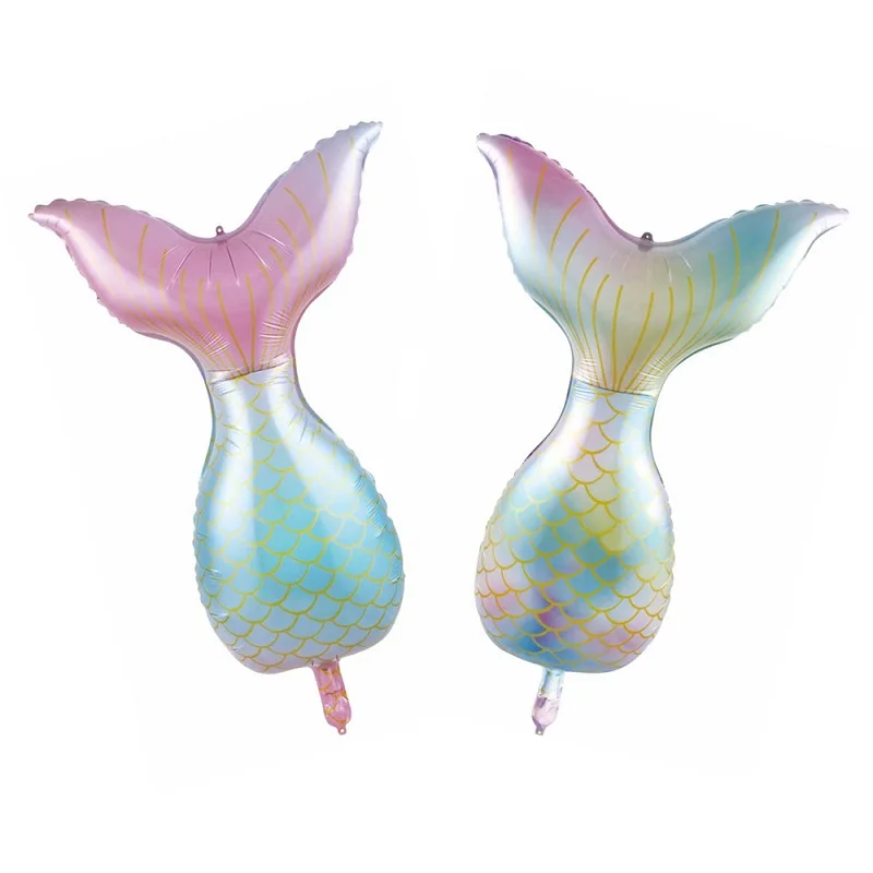1pc Mermaid Tail Foil Balloon Baby Girl Birthday Party Decor Gift Ballon Hawaii Shell Baloons for Beach Party Decoration Sea Toy