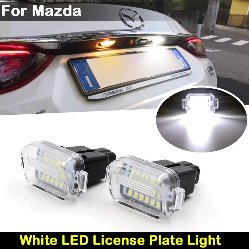 

2Pcs For Mazda 6 2014-2017 Clear Lens High Brightness White LED License Plate Light Number Plate Lamp