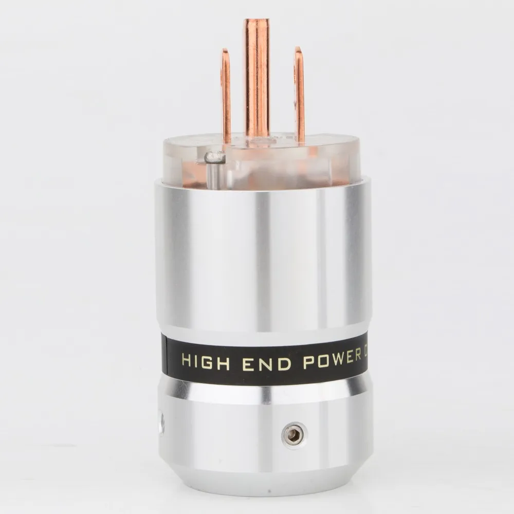 Preffair Hi End Audio P080TE Pure Copper US AC Power Plug HIFI Audio Grade Copper US plug & IEC DIY Power Cord Cable