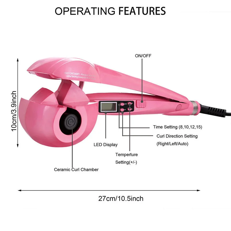  New LCD Screen Automatic Hair Curler Heating Hair Care Styling Tools Ceramic Heating Care Wave curl