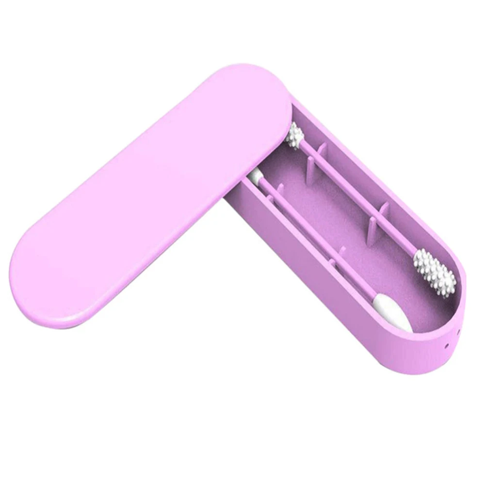 2 Pcs Baby Care Swab Reusable Cotton Swab Cotton Double-headed silicone Cleansing Swabs Sticks Ear Sticks N26