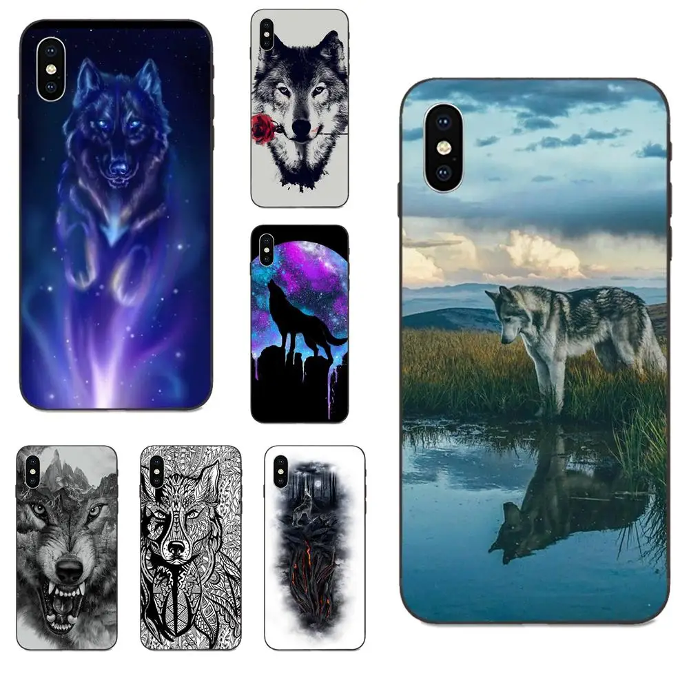 Мягкие чехлы для iPhone 4 4S 5 5S SE 6 6S 7 8 Plus X XS Max XR с изображением волка | Мобильные
