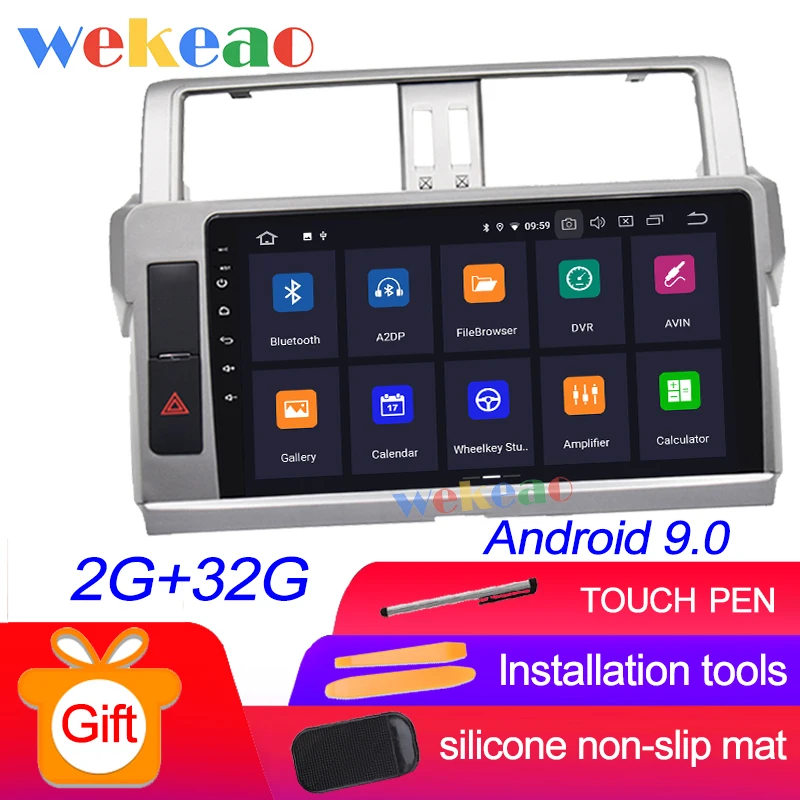 Android Car Radio Wekeao сенсорный экран 10,1 ''Android 9,0 Автомагнитола для Toyota Prado Land Cruiser Android авто gps навигация - Цвет: Android Car Radio