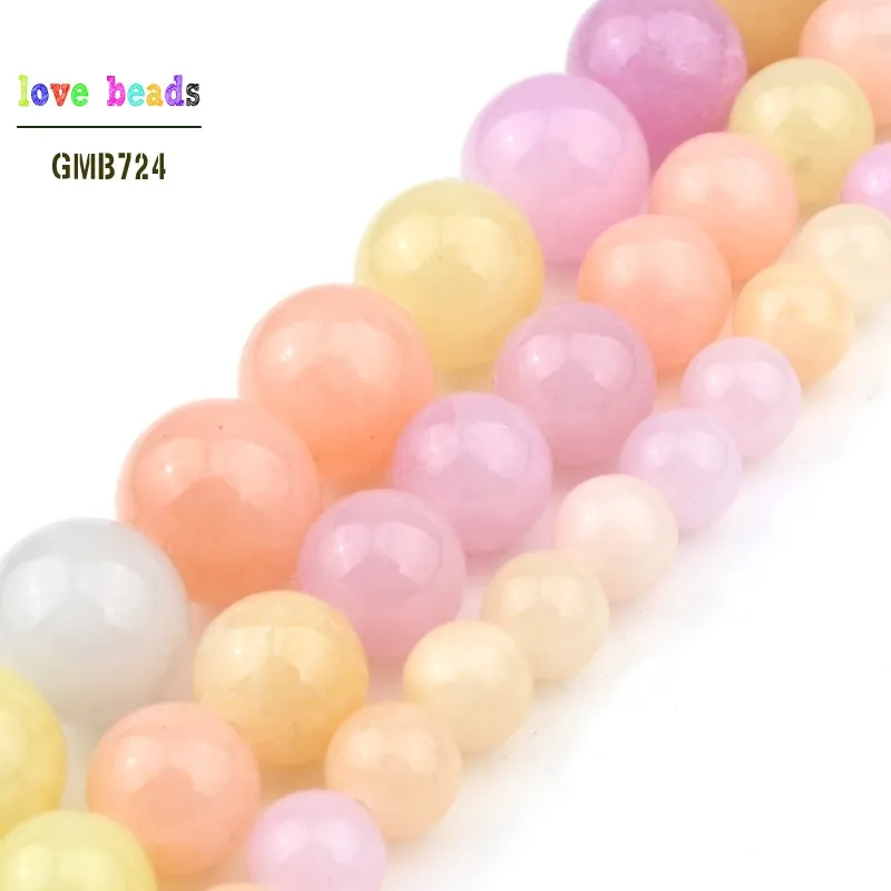 

Light Colorful Jades Beads for Jewelry Making 15 Inch DIY bracelets for women 6/8/10mm