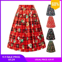 *#Best Price Grace Karin Vintage Retro Pleated Skirts Preppy Women Christmas High Waist XMAS Pattern A-Line Skirt Sweet Girl Dance Midi Skirt *#Best Price Grace Karin Vintage Retro Pleated Skirts Preppy Women Christmas High Waist XMAS Pattern A-Line Skirt Sweet Girl Dance Midi Skirt
