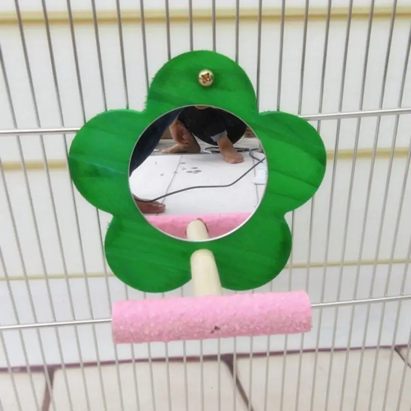 Птичье зеркало в виде попугая игрушка с окунем для Conure Finch стойка сидения