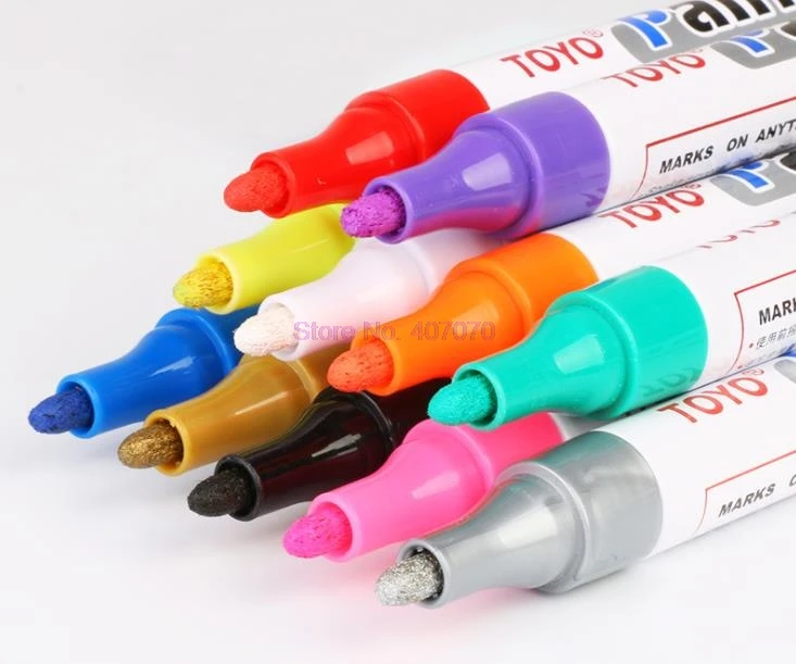 by DHL or Fedex 200pcs White Car Motorcycle Whatproof Permanent Tyre Tire Tread Rubber Paint Marker Pen 5 colors cheapest