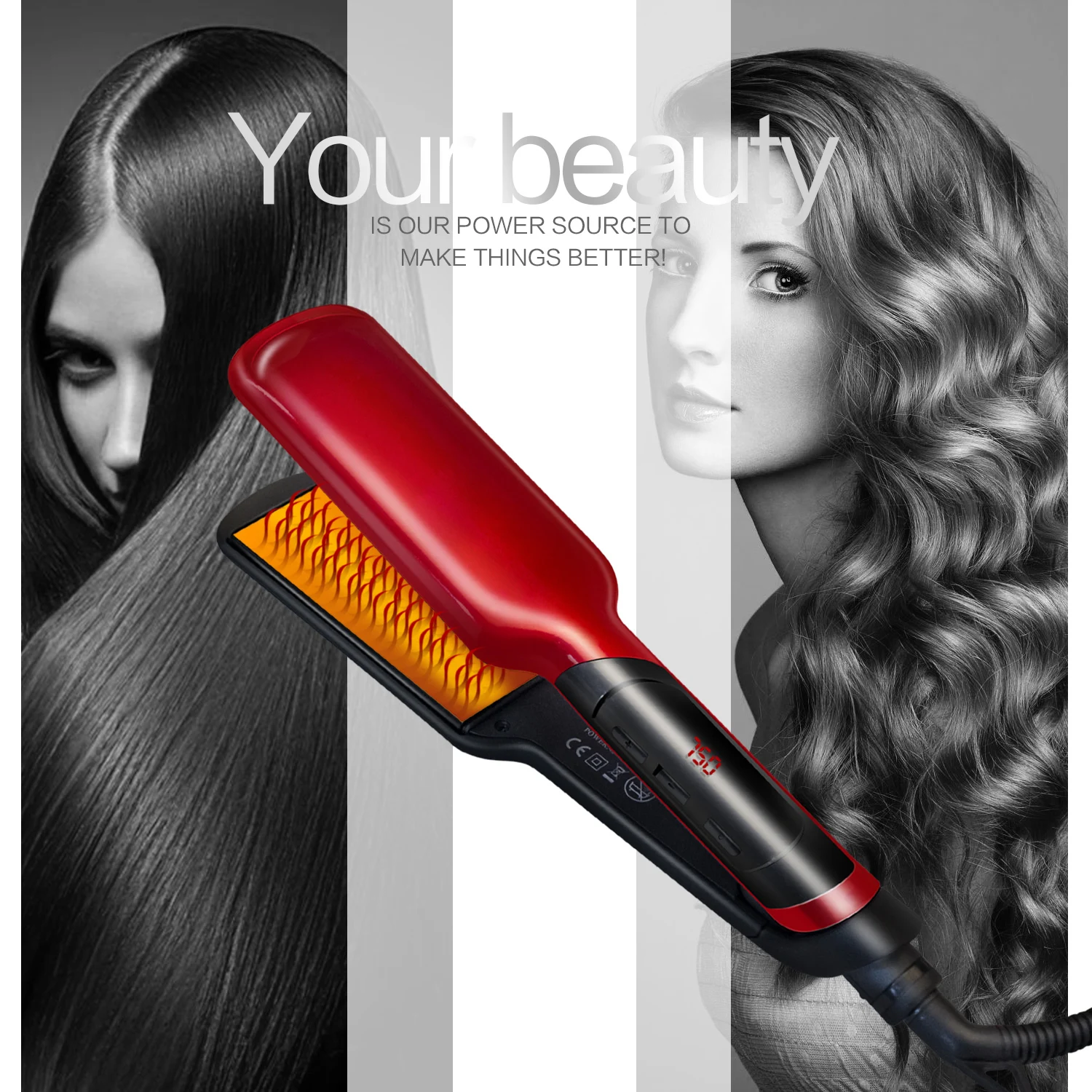

Hair Straightener Irons Titanium Flat Iron Hair Straightener for Straightens & Curls Flat Iron for travel Hair Styling Tools