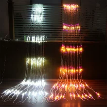 

New Year Fairy String Lights Garland 3X3M LED Waterfall Festoon Meteor Shower Icicle Curtain Light Christmas Decoration for Home