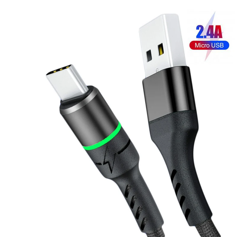 1 м USB-кабель для iPhone зарядное устройство 2 а кабель быстрой зарядки Micro USB Type-C Samsung