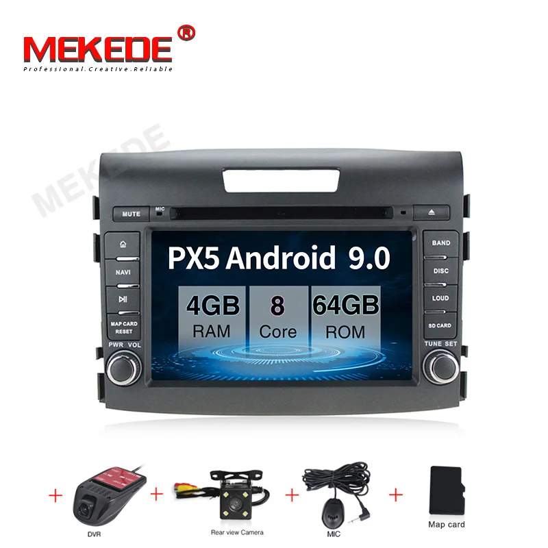 car dvd camera DVR MEKEDE PX5 4G+ 64G Android 9,0 4G Автомобильный Радио Мультимедийный аудио плеер навигация gps 2Din для Honda CRV 2012 2013 - Цвет: car dvd camera DVR