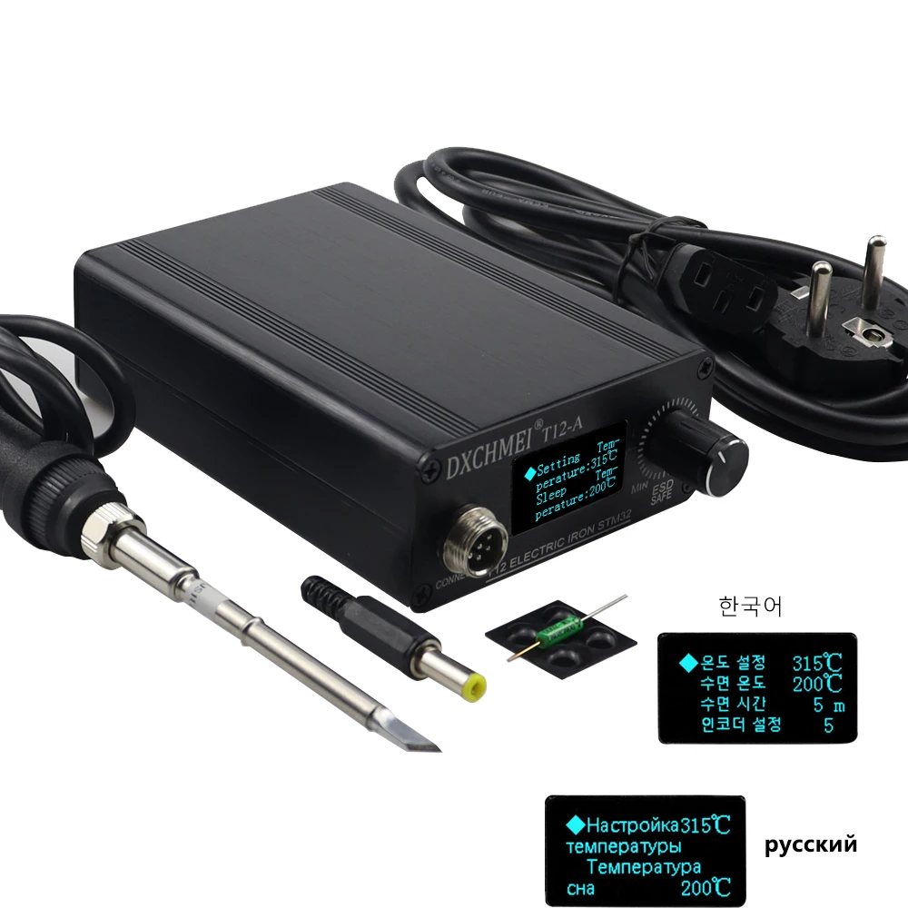 

Soldering Iron Station T12 1.3inch OLED Digital Electronic Solder Welding Aluminum Alloy DIY Kit Tools