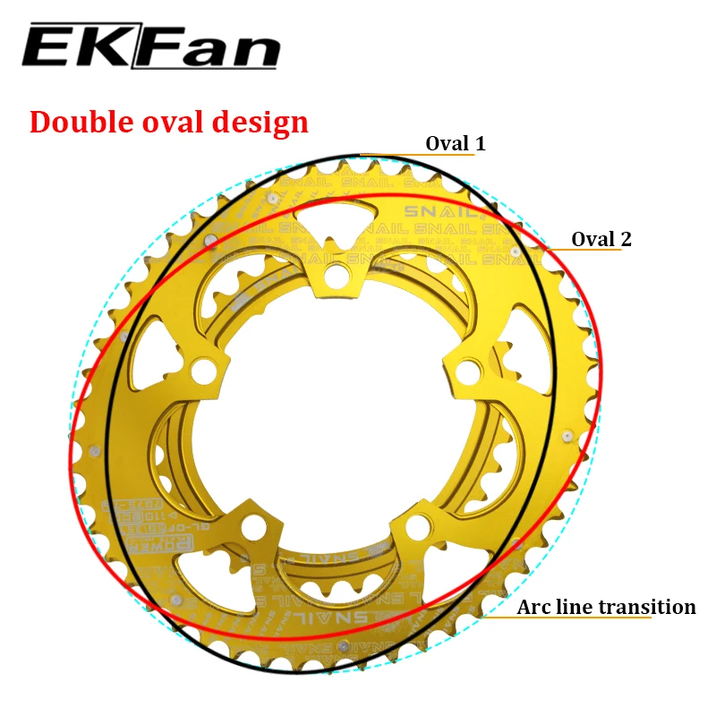 Najtaniej Ślimak 700C droga Bicylcle 110BCD 50 35T owalny zestaw koła łańcuchowego rower 7075 T6 stop Ultralight elipsy wspinaczka płyta zasilająca