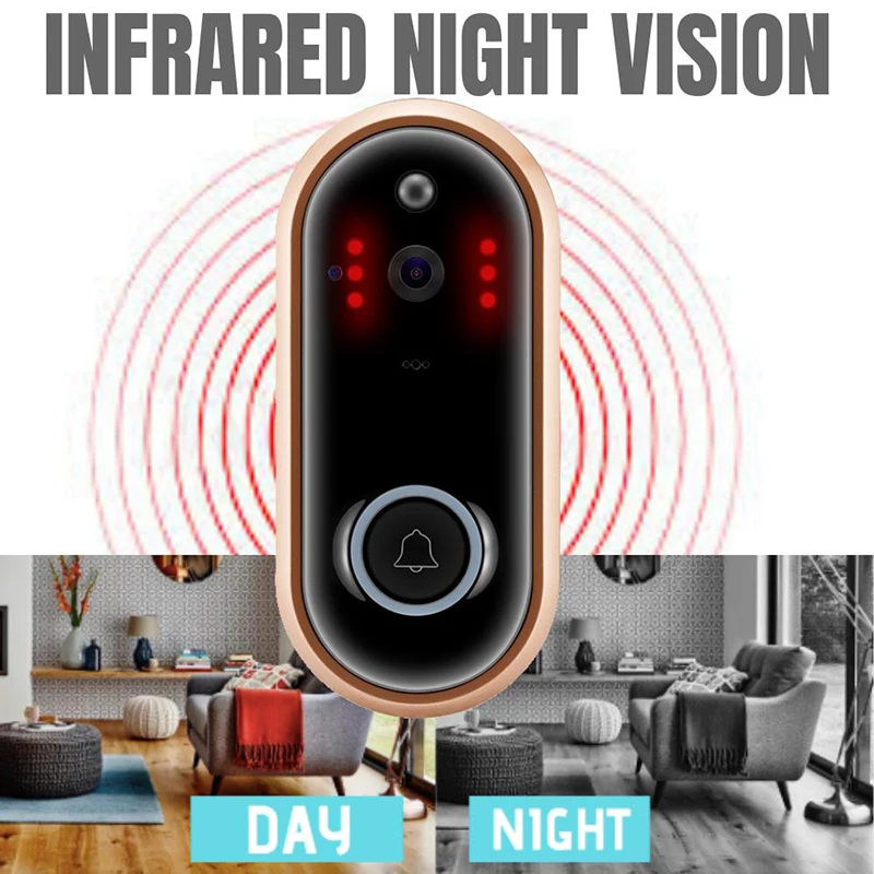 

Wireless Doorbell Kit 1080P HD Lens Infrared Sensor Camera Chime Batteries Screw Bag Video Intercom Security Doorbell