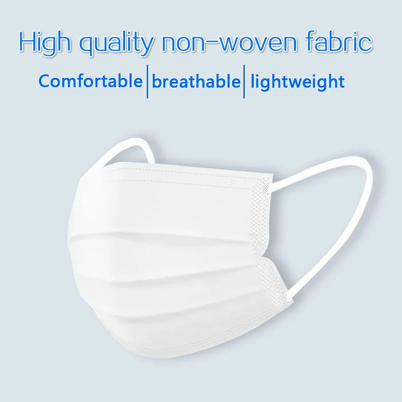 5-10-50-100pcs-bag-Disposable-Mask-White-3-layer-Non-Woven-Disposable-Masks-Face-Mouth
