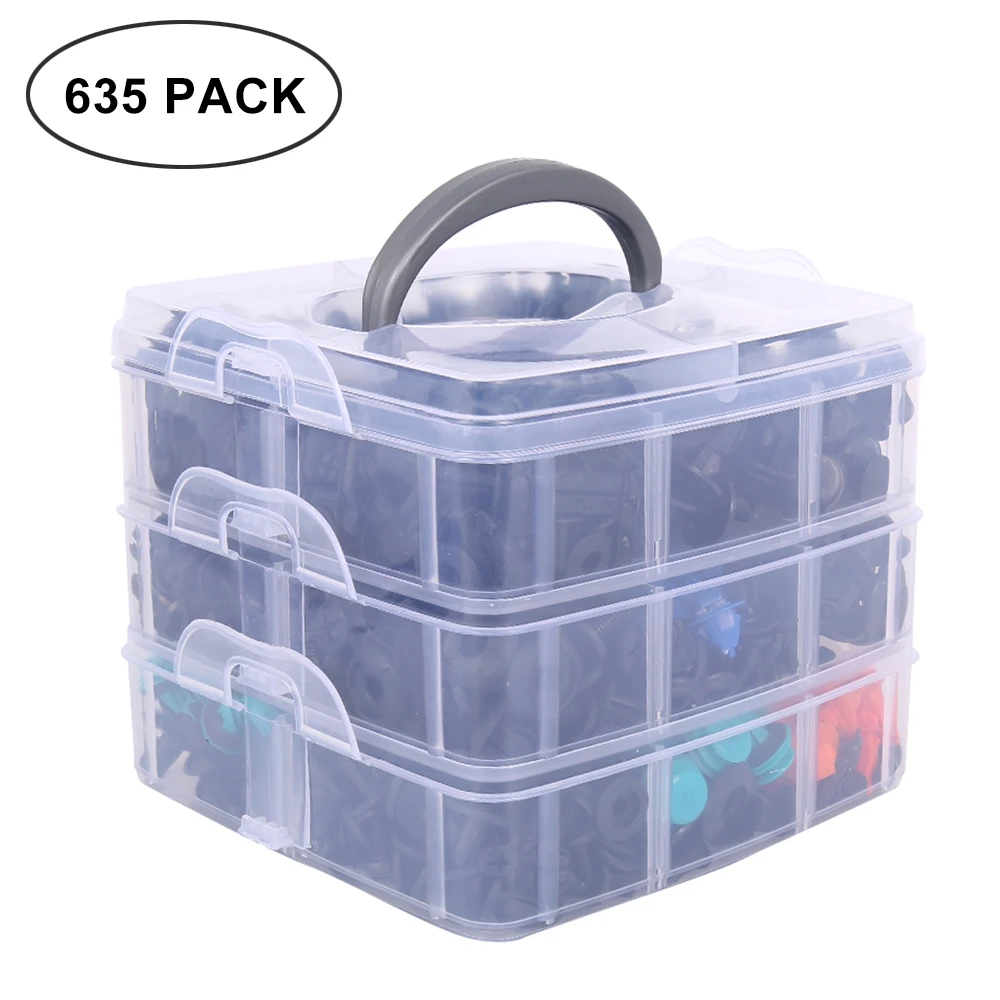 

635 Pcs Car Retainer Clips Plastic Fasteners Kit Fender Rivet Clip Auto Bumper Rivet Retainer Maintenance Fastener