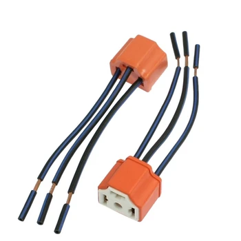 

2 x H4 Ceramic Wire Wiring Headlight Harness Sockets for Car Headlight