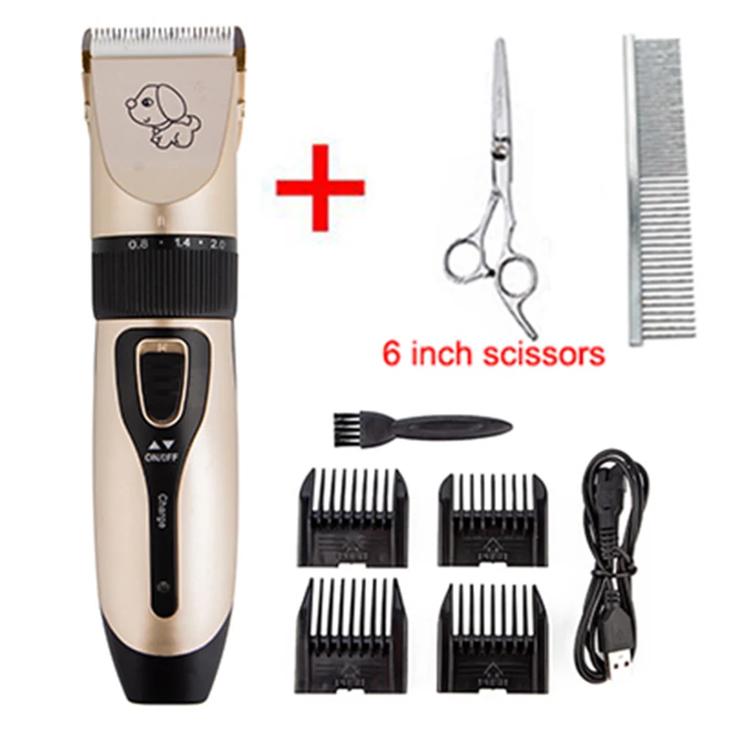 Professional Electric Cat Dog Grooming Clippers Kit with 4 Comb/Scissors/Nail File/Claw/Hair Clippers JXWL Dog Clippers Cordless Pet Grooming Clippers Trimmer Tool Low Noise Vibration for Dog Cat