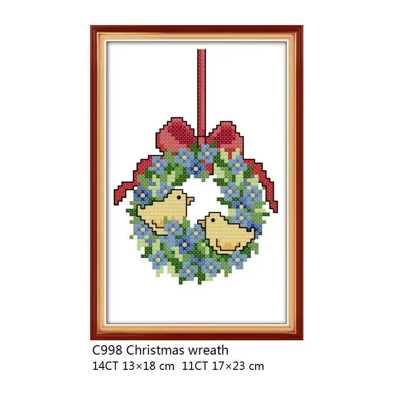 Cross Stitch C998 Joy Sunday Christmas, серия, вышивка крестом, DMC 11CT, 14CT, печатный набор, граф, холст, для вышивания, набор, сделай сам, рождественские поделки - Цвет: Cross Stitch C998