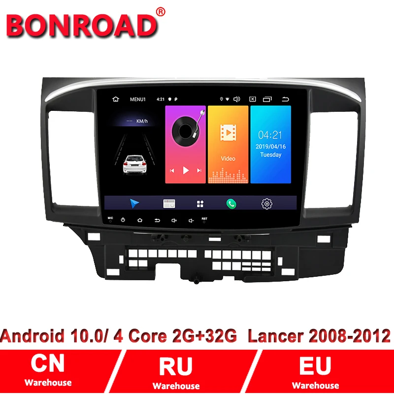 Автомобильный мультимедийный плеер Bonroad Android 10 0 ОЗУ 2 Гб ПЗУ 32 ГБ для Mitsubishi Lancer 2010