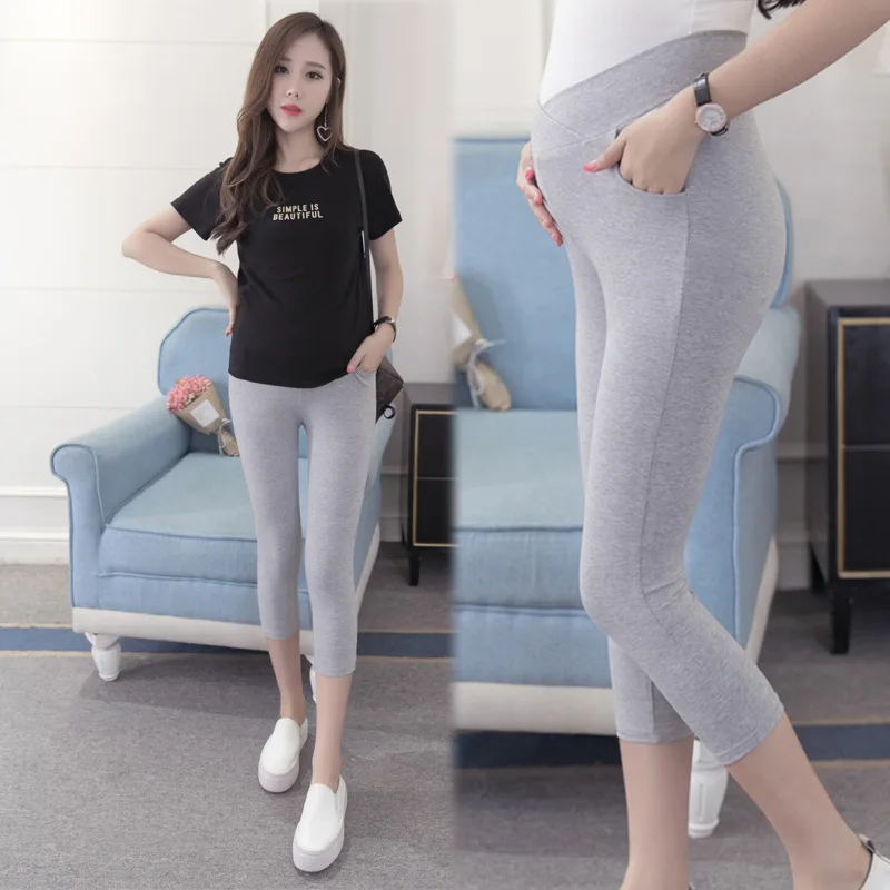 

2017 New Style Pregnant Women Low-Rise Leggings Large Size Maternity Clothes Summer Maternity Pants Fashion Mom Outer Wear Short