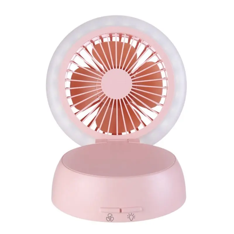 Usb Charging Office Desktop Portable Desktop Small Fan Mushroom Light Fan Mini Night Light Multi-function Night Dual-use Fa