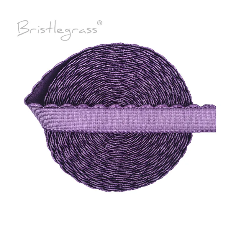 BRISTLEGRASS 2 5 10 Yard Nylon-Bikot-BH-Träger, Gummibänder, 5/8 Zoll, 15 mm, glänzende Plüsch-Schulterbänder, Stirnband, Dessous-Nähbesatz – Detail 36
