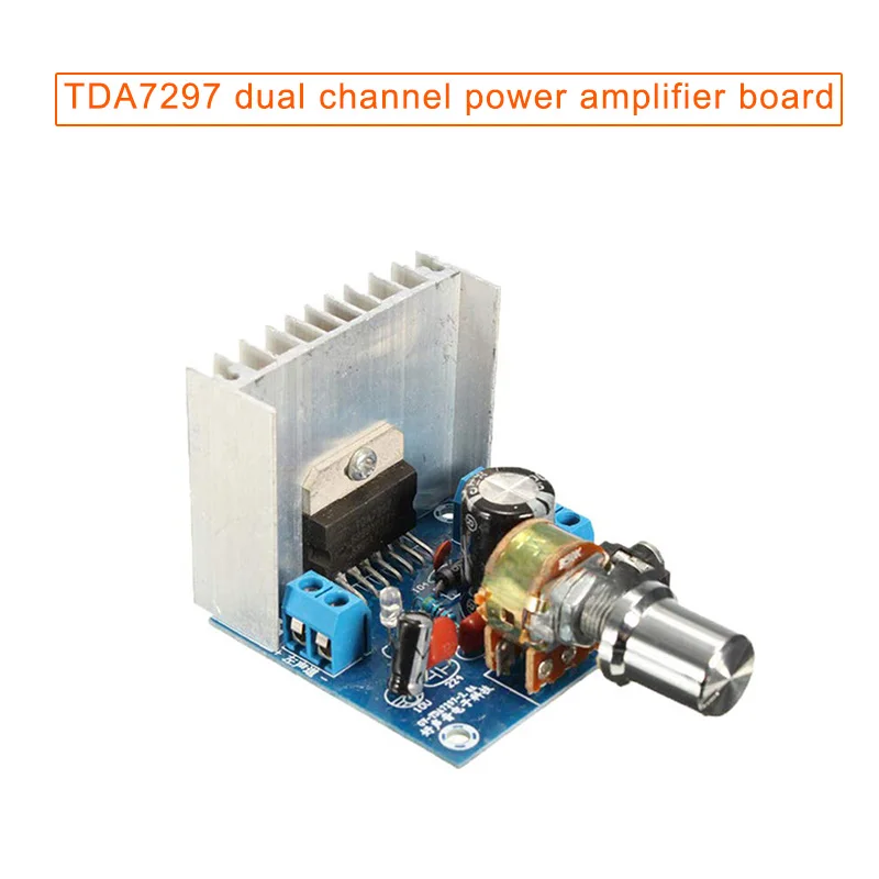 Цифровой аудио усилитель модуль двухканальный без Шума AC/DC12V TDA7297 PUO88