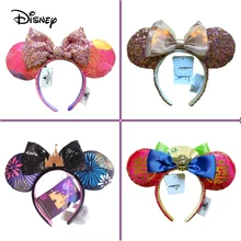 

Cartoon Minnie Mouse Ear Headband Shanghai Disney Big Bows EARS COSTUME Headband Cosplay Plush Adult/Kids Headband Gift