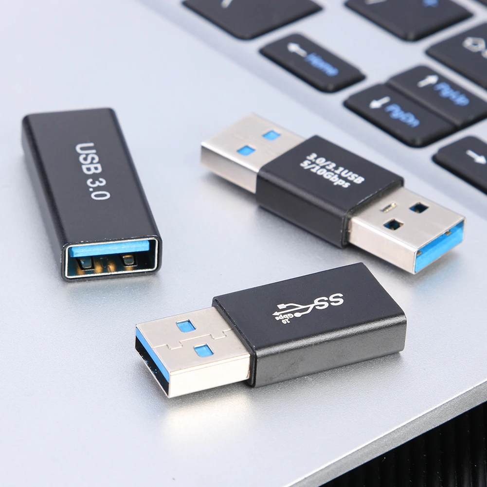 Adaptador extensor USB 3,0, Adaptador convertidor de extensión de conector F/M F/F USB A para PC, ordenador, teléfono OTG