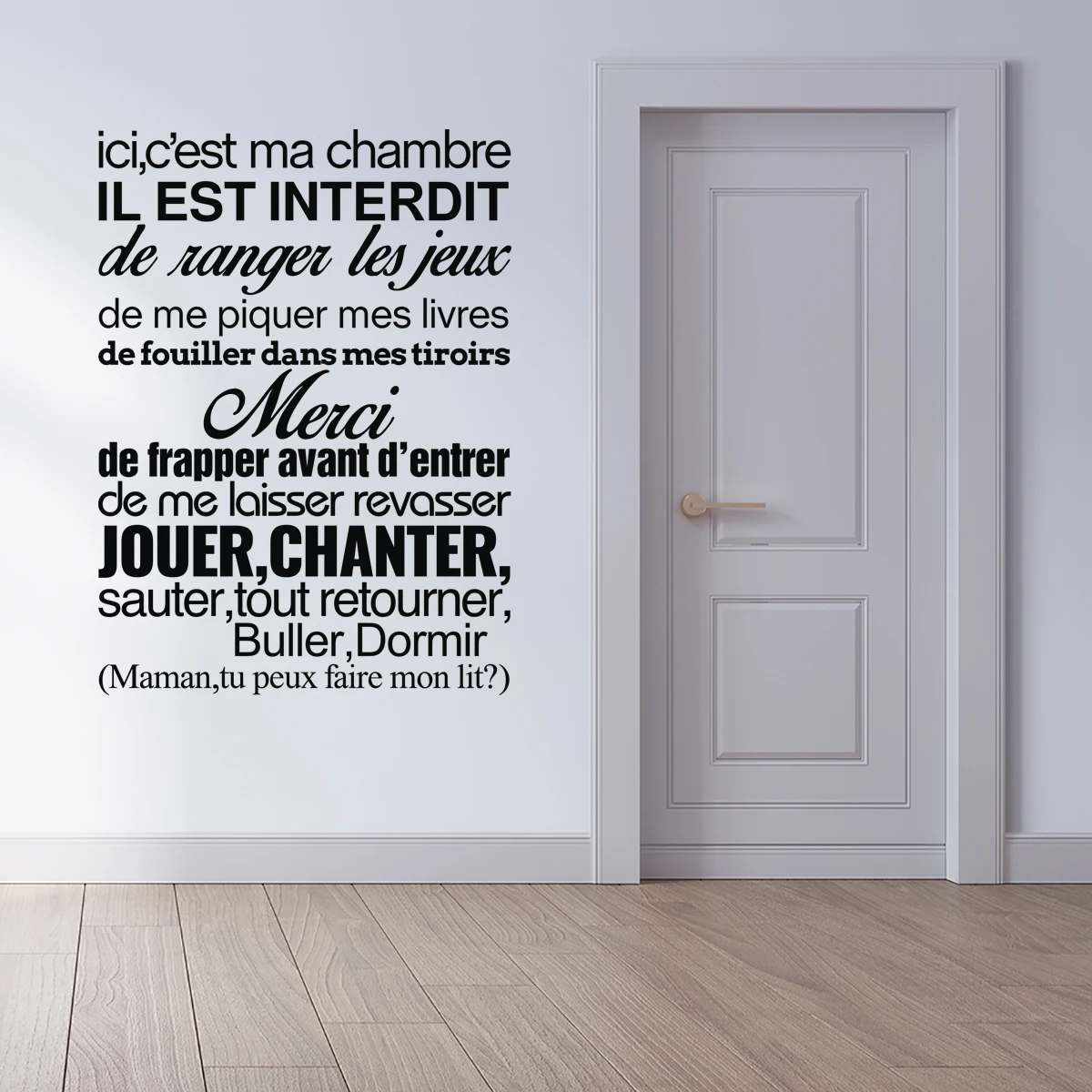 

Wall Decal French Quotes Merci De Frapper Avant D'entrer Vinyl Wall Sticker for Kids Game Room Decoration