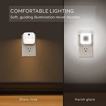 

4pcs Kids Room For Bedroom Indoor Nursery Photocell Sensor Warm White Plug In Kitchen Auto On Off LED Night Light Energy Saving