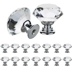 Perillas de cristal con forma de diamante de payaso, tirador de cajón de armario, cocina, puerta de armario, Hardware, 20 40mm