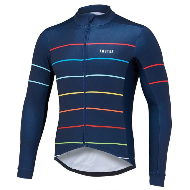 2018 Men's Autumn/Winter Thermal Fleece Long Sleeve Cycling Jersey Outdoor Sportswear Clothing MTB Bike Bicycle Zipper Shirt