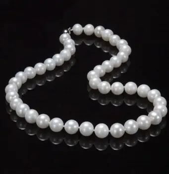 

Free shipping new AAA+ 9-10mm genuine white fresh water cultured pearl necklace 17" Factory Wholesale price Women Gift word Jew