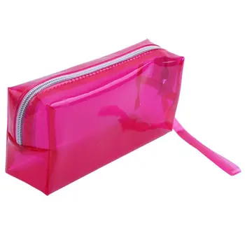 

Transparent Pencil Cases zipper School Girl cute Pencil Cases 19.5x 6 x 9cm rose Red