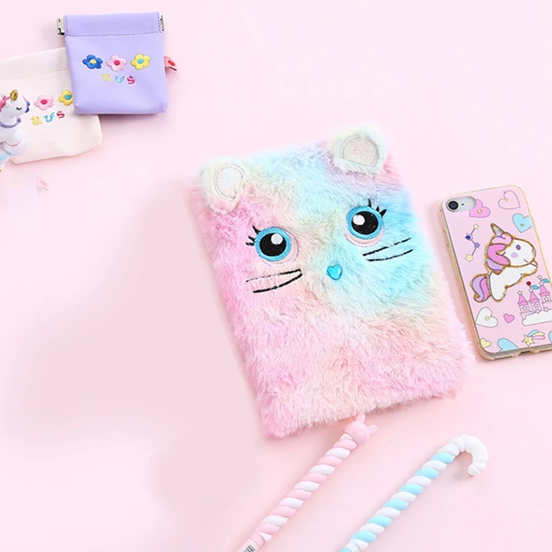 1 шт. Мультяшные плюшевые записные книжки красочной мечты кошки кролика