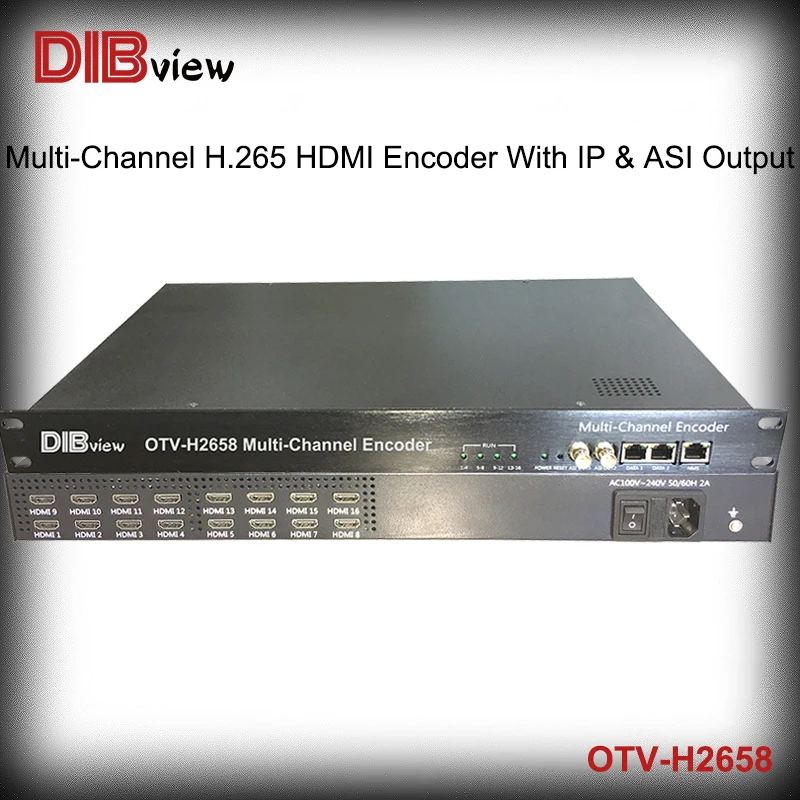 OTV-H2658 многоканальный H.265 HD 16-канальный HDMI кодер с IP и ASI выходом для кабельной ТВ