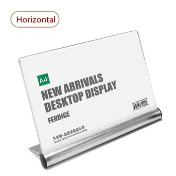 

Bent Clear Acrylic Poster Menu Holder Perspex Leaflet Flyer Display Stand Restaurant Menu Sign Holder