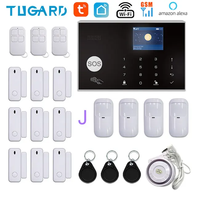 TUGARD G30 Tuya WiFi GSM Home Security Alarm System 433MHz Wireless Burglar Alarm Kit Works With Alexa Google APP Remote Control YK-002-GSM-G30-J