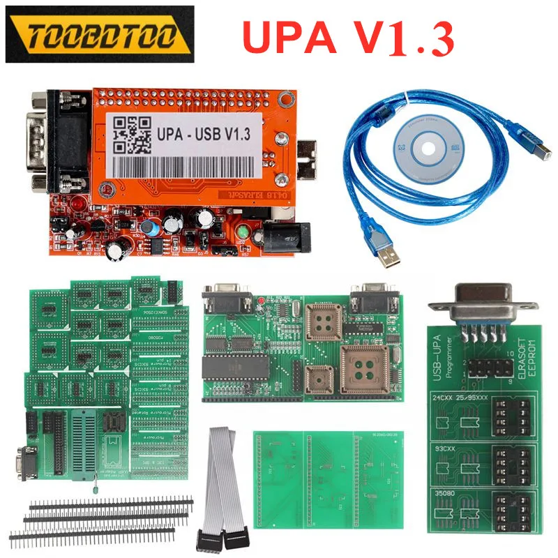 Full UPA V1.3 Car ECU Chip Tuning Tool USB Programmer 1.3 Added Bulk Erase Data Memory Set With All Adapters | Автомобили и