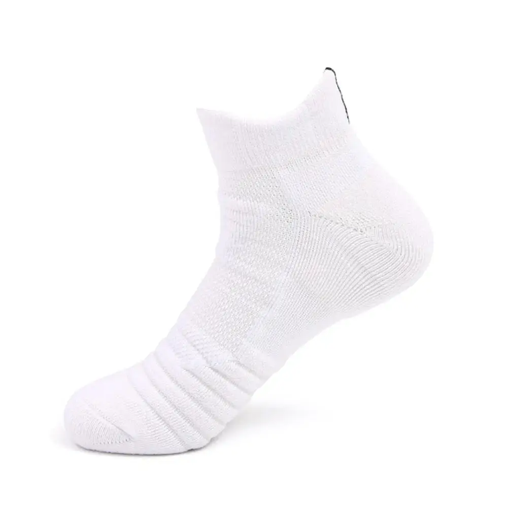 New Men Sports Cotton Socks Running Socks Sweat Absorption Breathable Anti Skid Running Black/white/grey Thickened - Цвет: White