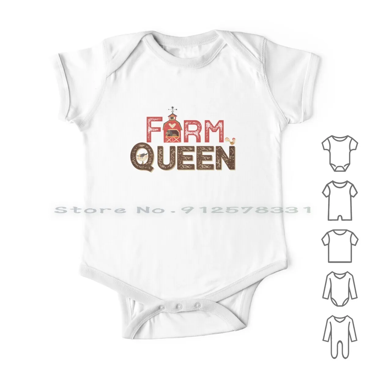 

Farm Queen With Barn Horse Cow Chicken Newborn Baby Clothes Rompers Cotton Jumpsuits Farming Farm House Farm Animals Horses