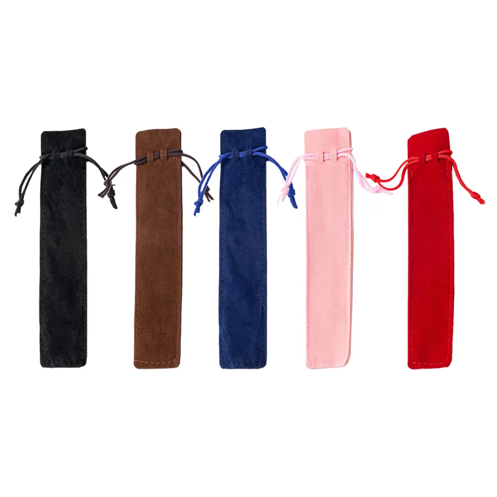 

Lot 50pcs Velvet Ballpoint Pen Pouch Individual Pencil Bag Fountain Gift Strap Bunch Bag Ball Pen Soft Case Promotion Givenaway