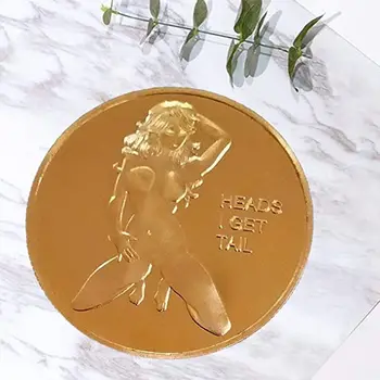 

Sexy Woman Coin Get Tails Head! Adult Challenge Lucky Girl Commemorative Coins Collection Gold Challenge Coin