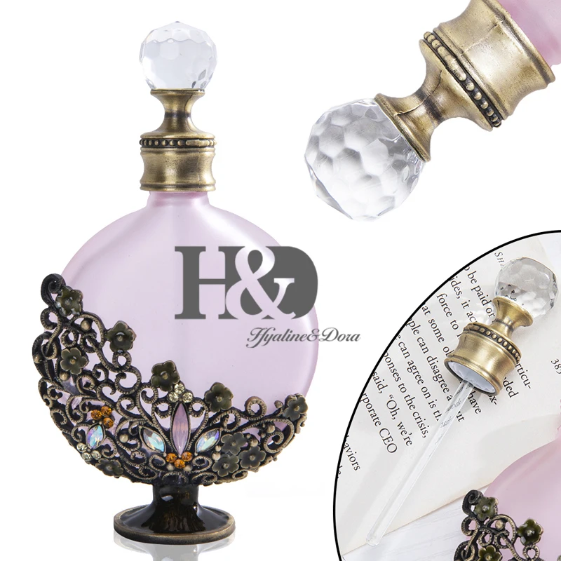 H& D 30 мл античный Victoria Изогнутый кристалл многоразового использования флакон для духов пустой стеклянный контейнер для эфирного масла домашний свадебный Декор подарок