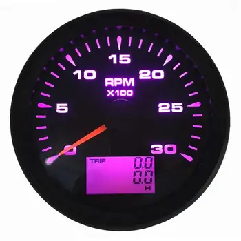 

1pc 0-3000RPM Marine Tachometers LCD Display 85mm Rev Counters Waterproof Revolution Meters with 8 Kind Backlight Color for Auto