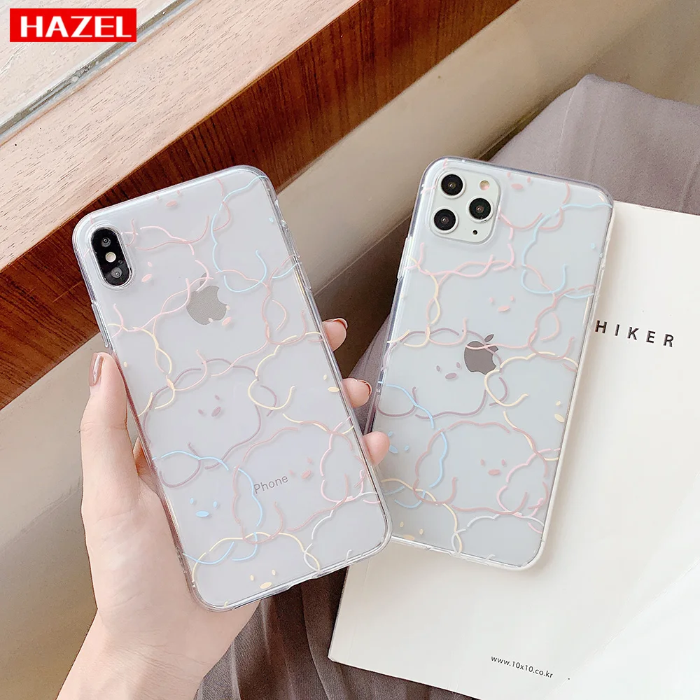 Чехол для телефона HAZEL с милым мультяшным рисунком облаков линий собак iphone 11 11Pro Max