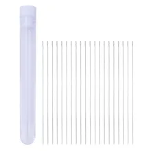 20 шт большие глаза иглы для бус с пузырек с иглой иглы для бус для изготовления ювелирных изделий Бисероплетение набор инструментов-0,45 мм толщина