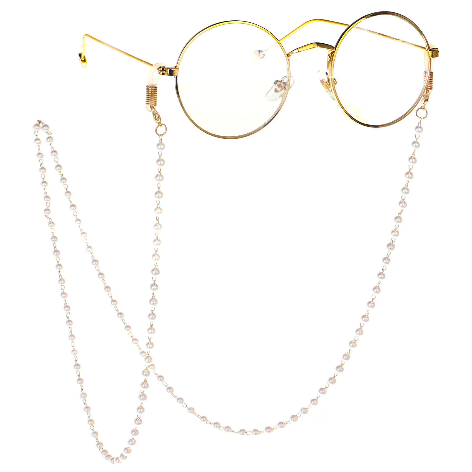 AliExpress EBay Heat-Style Simple Entirely Handmade White Pearl Glasses Chain